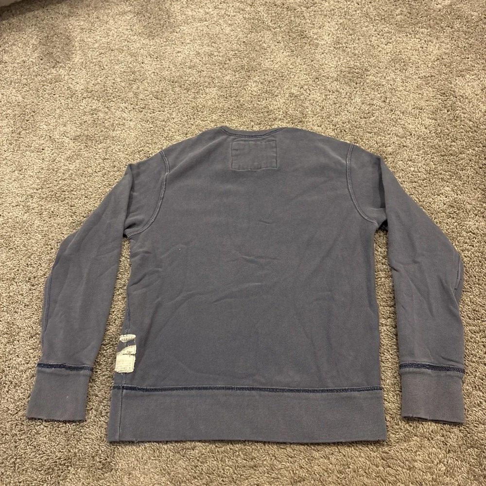 American Eagle Sweatshirt Mens Blue Vintage Fit Crewneck Eagle Fleece 1977 Small